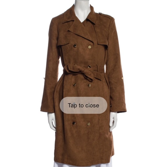 NWT VICKY TIEL BLACK DOUBLE BREASTED TRENCH COAT - Picture 8 of 9